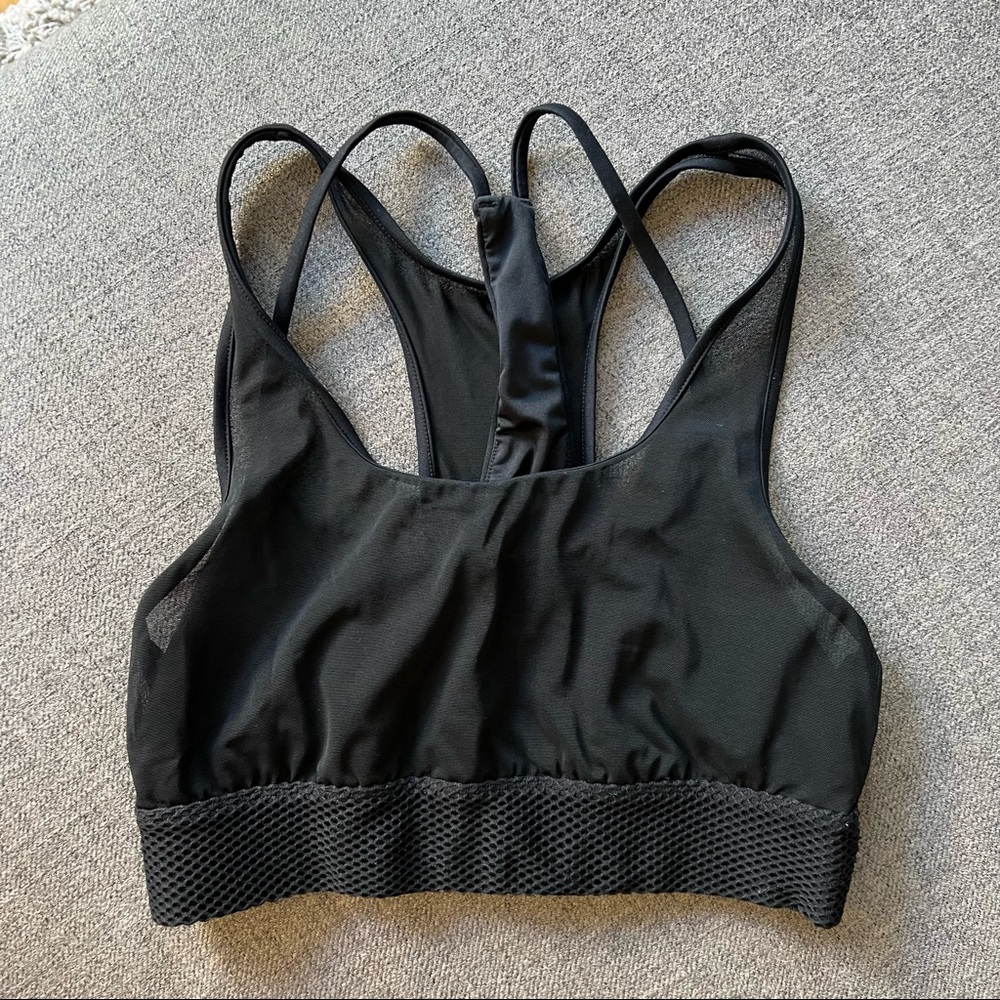 ALO black mesh yoga crop